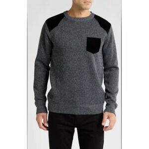 Buffalo David Bitton Gray and Black Crewneck Sweater Size M